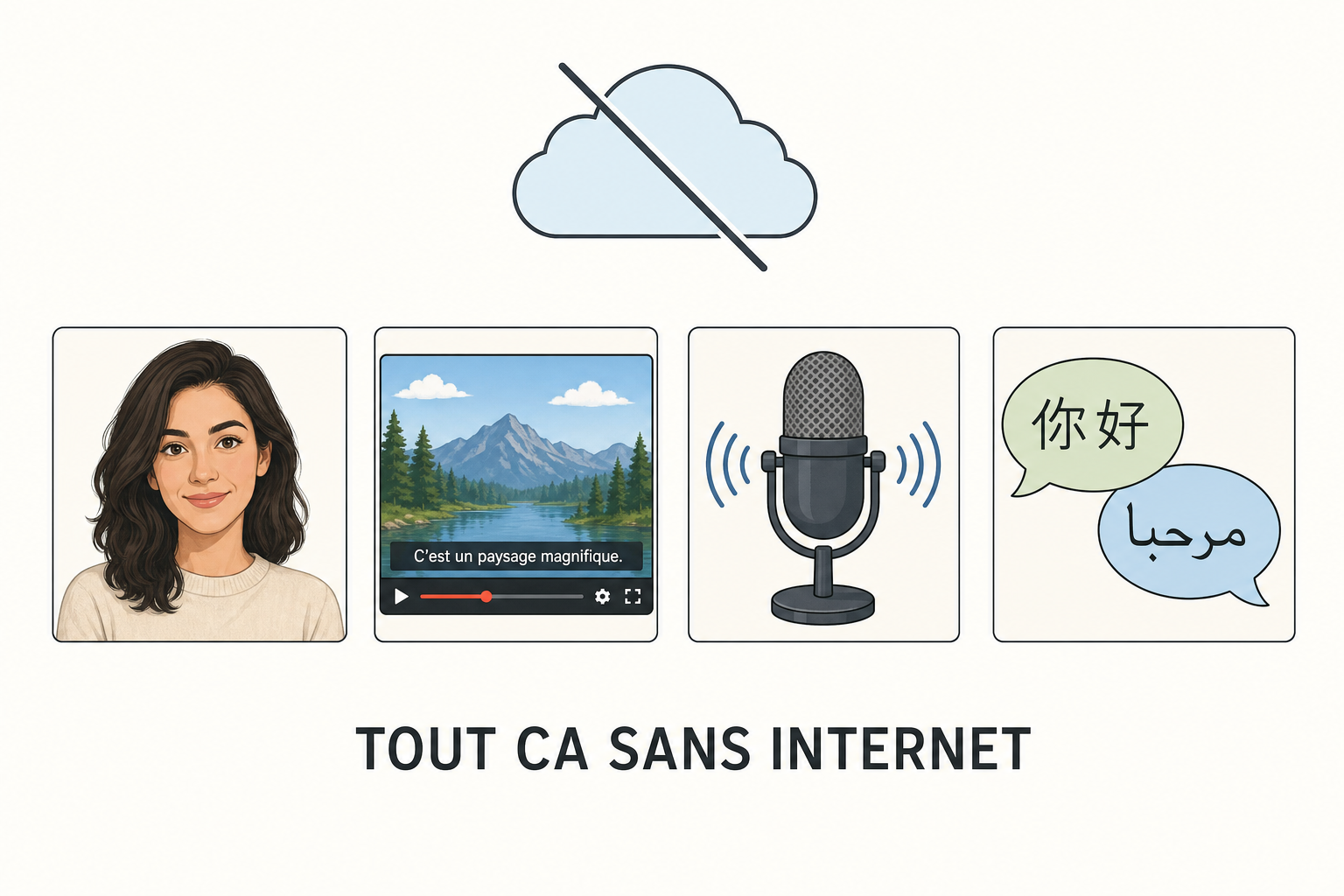 Detourage, sous-titres, dictee et traduction, tout sans internet