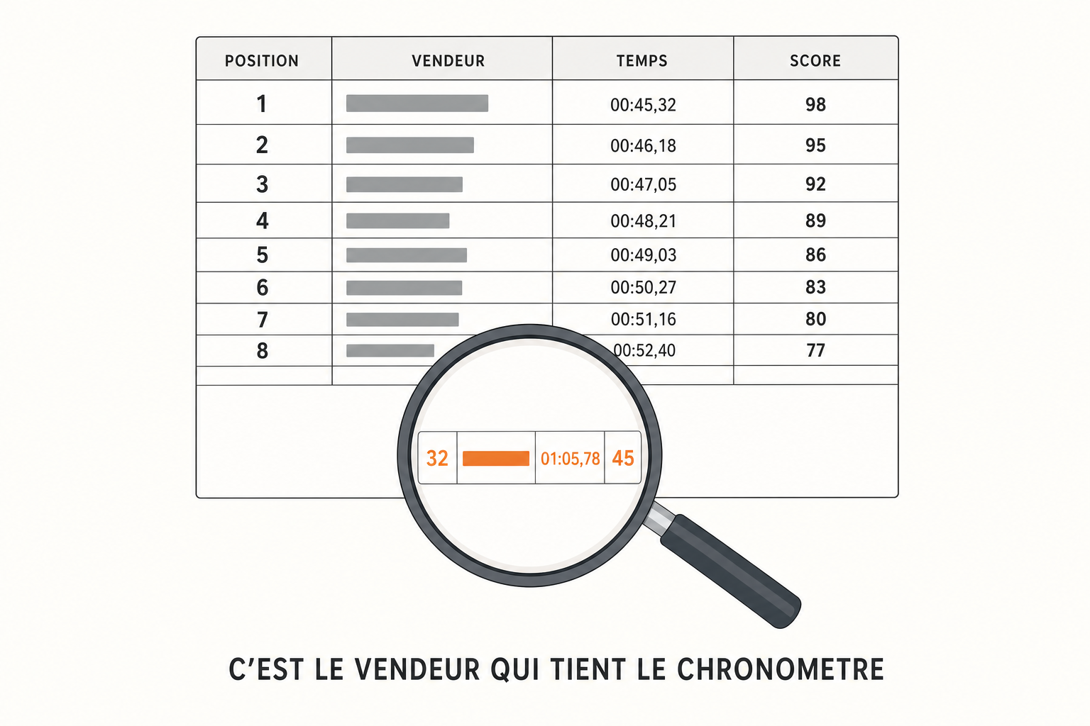 Une loupe sur la derniere ligne d'un tableau de resultats