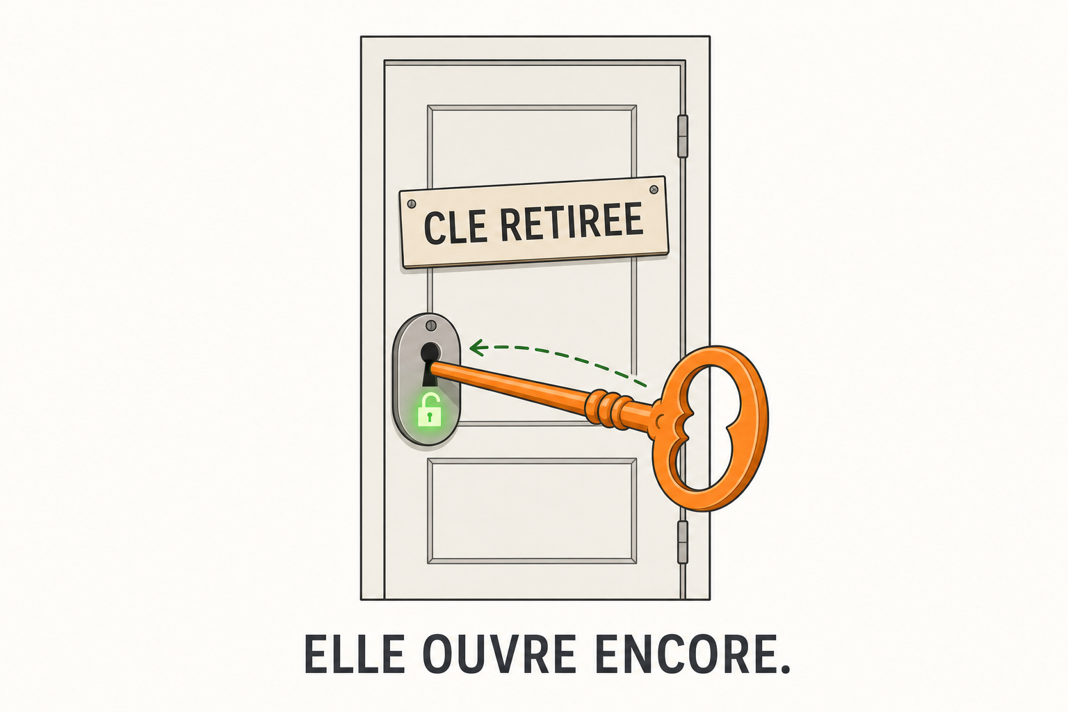 Une cle retiree qui ouvre encore la porte