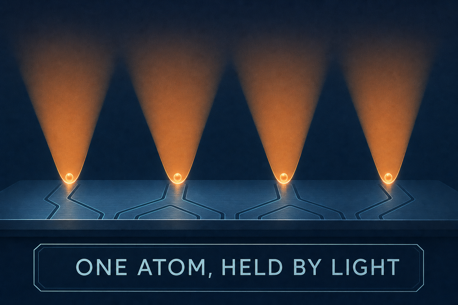 For now, this chip can hold only four atoms. That's exactly how computing began.