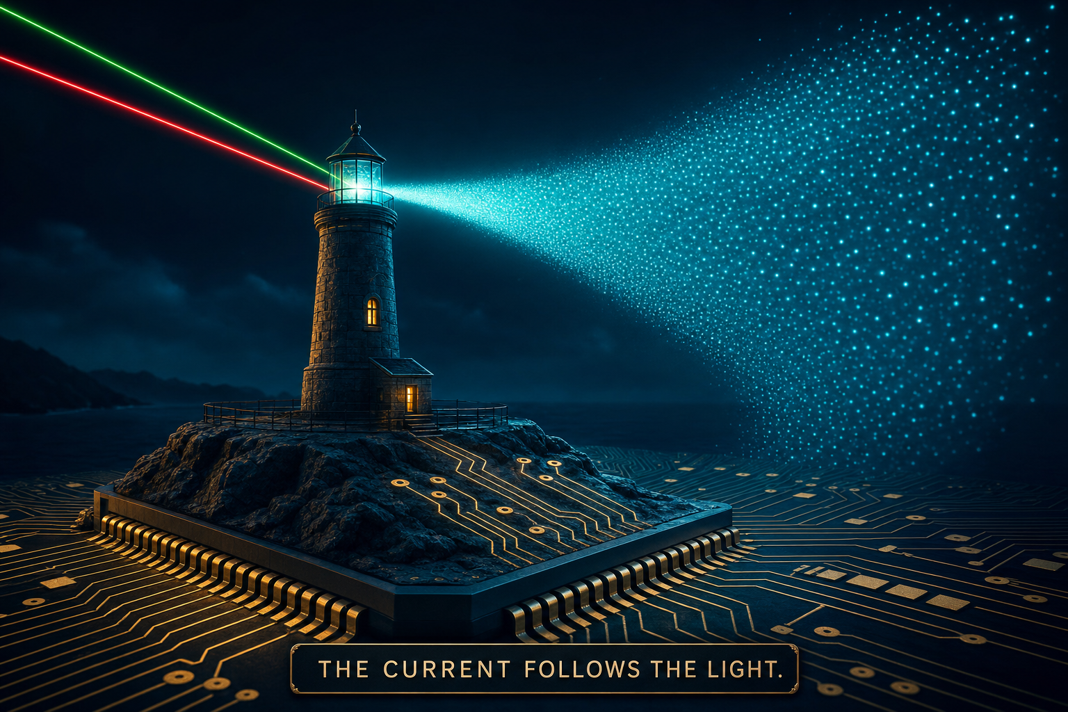 An Electron Lighthouse: Current in a Chip Without Connecting a Single Battery