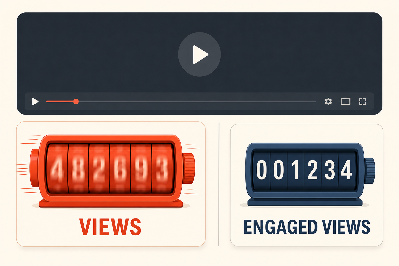 Two counters, the views one and the engaged views one